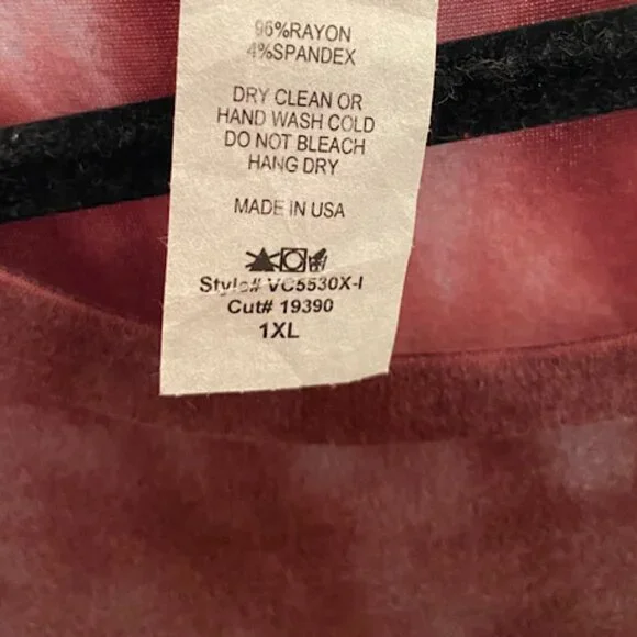 NWOT Burgundy Tie Dye Plus Size Casual Midi Dress with Side  Pockets. Bohemian - Picture 7 of 7